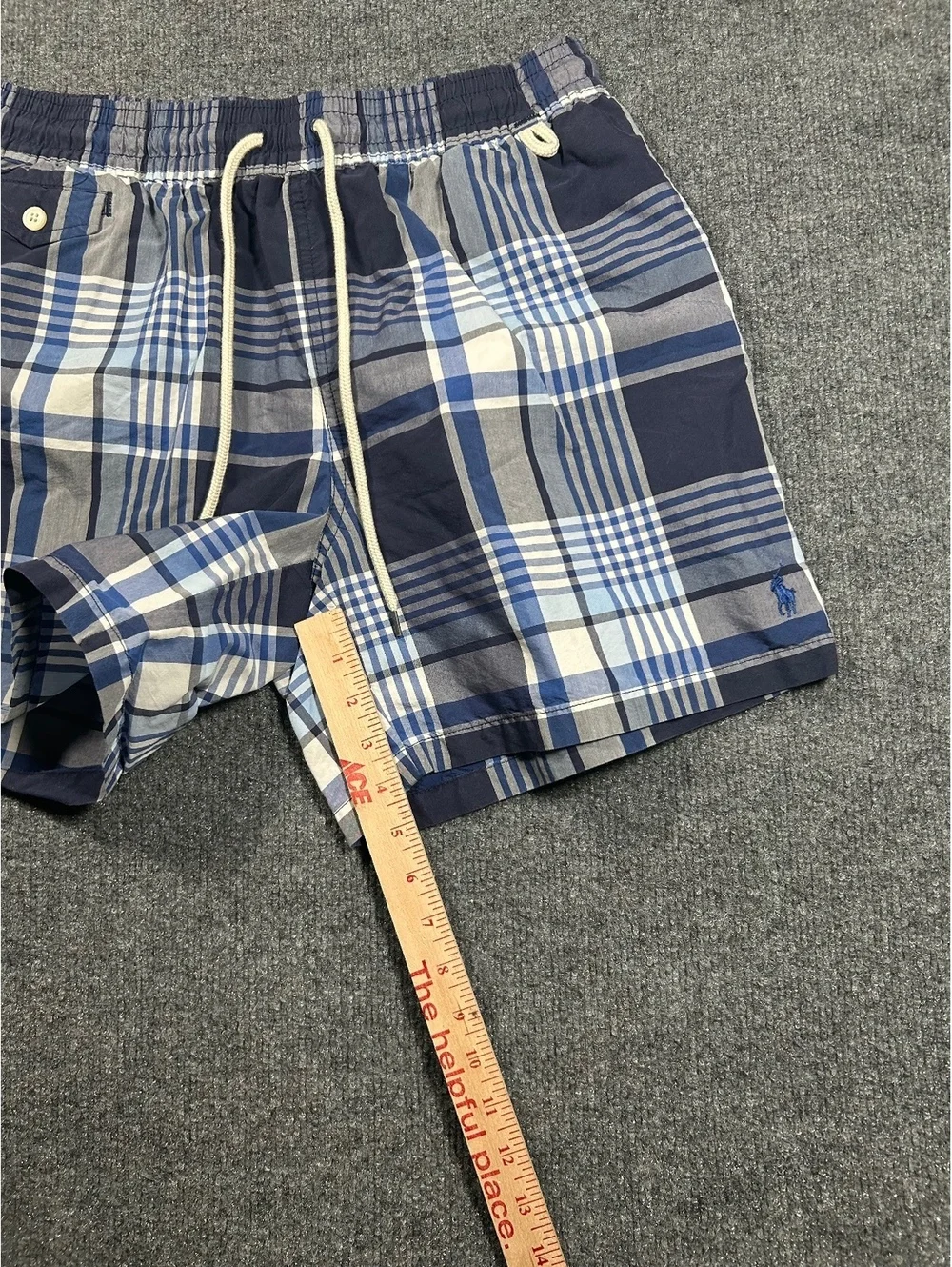 Polo Ralph Lauren Men's Blue Plaid Swim Shorts Size M
